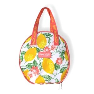 Emma & Chole New York Lemon Floral Print Insulated Lunch Tote Bag
